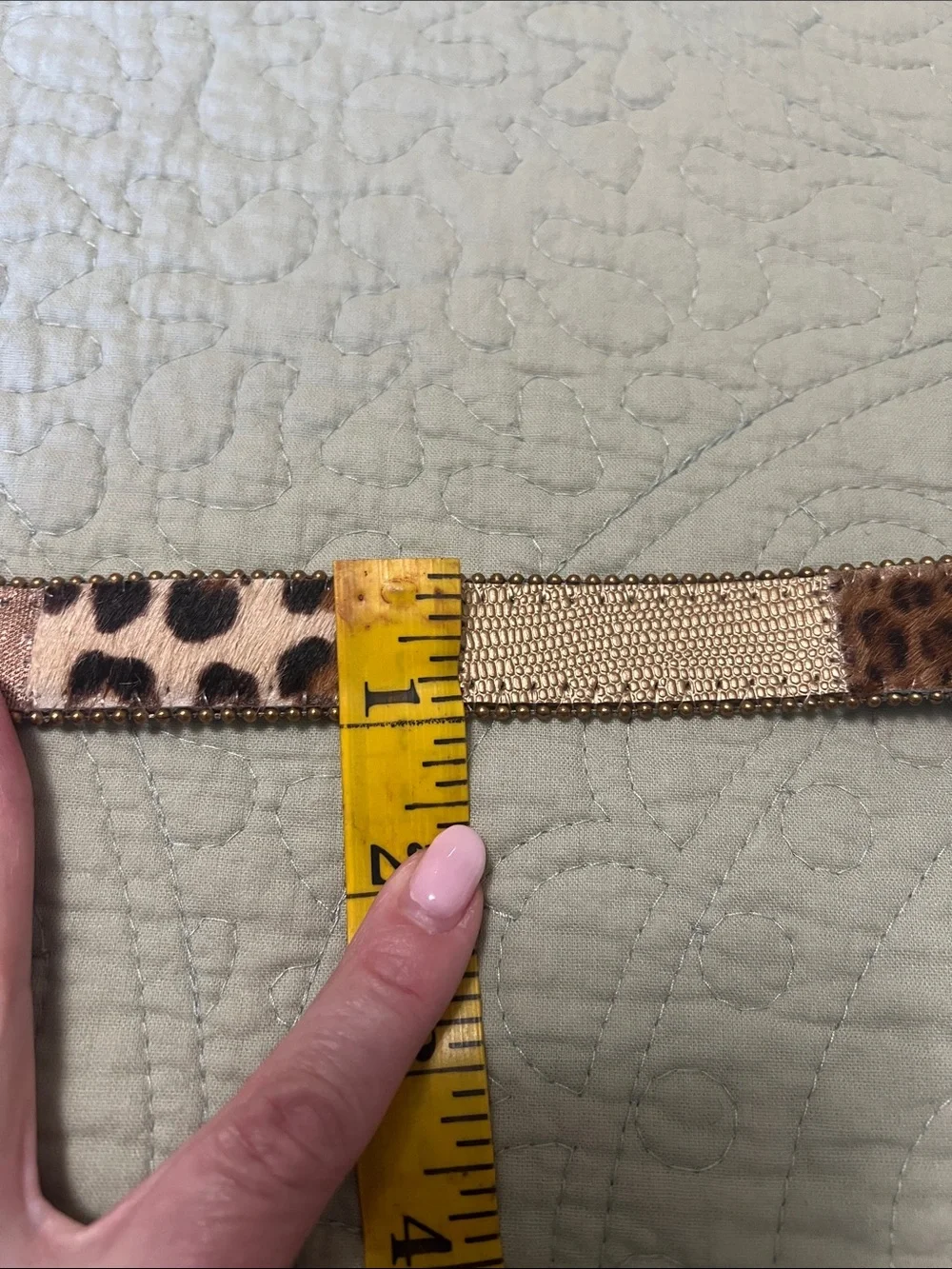Women's Leopard Print Gold Accent Belt - Brand = Elite